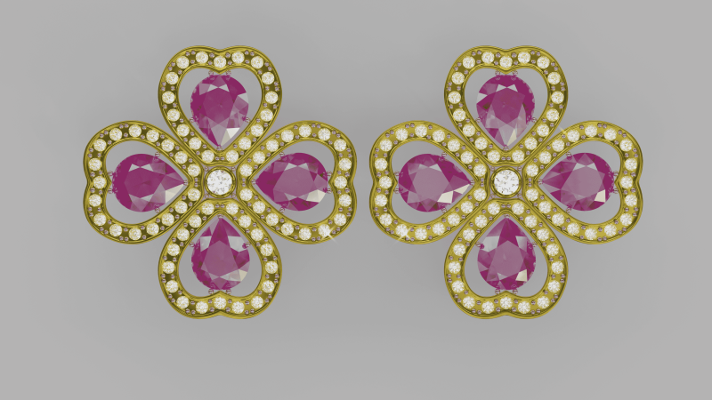 Earrings 3D Model .c4d .max .obj .3ds .fbx .stl .blend 