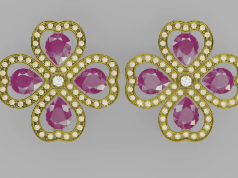 झुमके 3D मॉडल