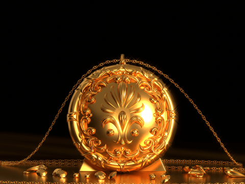Designer Pendant with chain Modèle 3D