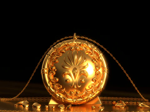 Designer Pendant with chain 3D Model