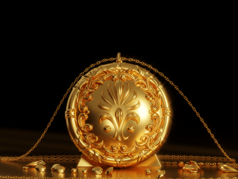 Designer Pendant with chain Modèle 3D