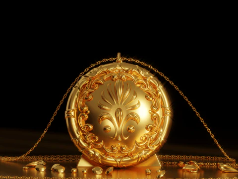 Designer Pendant with chain 3D Model