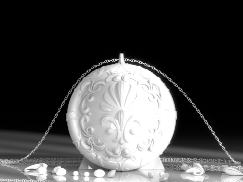 Designer Pendant with chain Modèle 3D