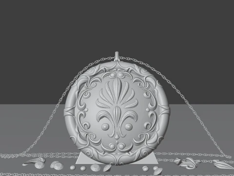 Designer Pendant with chain 3D Model