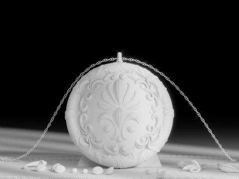 Designer Pendant with chain Modèle 3D