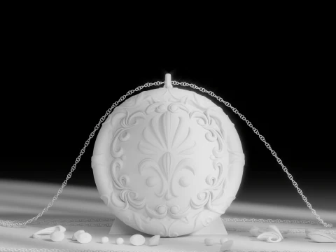 Designer Pendant with chain 3D Model