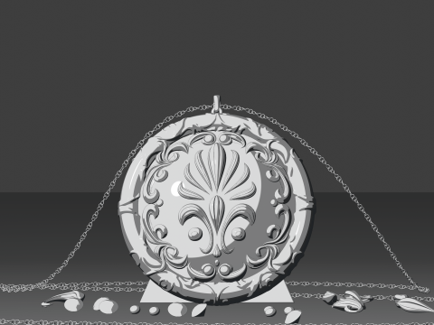 Designer Pendant with chain Modèle 3D