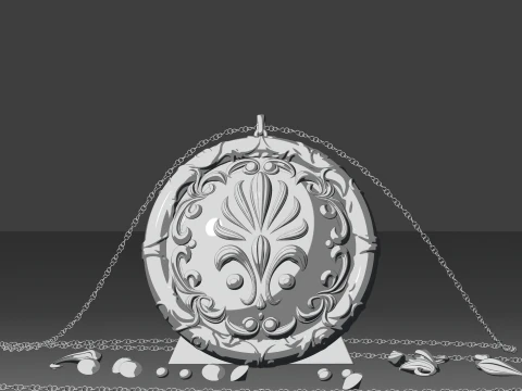 Designer Pendant with chain 3D Model