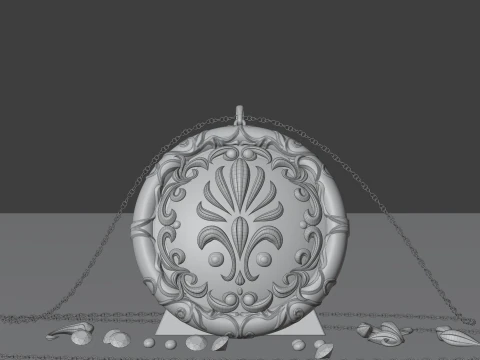 Designer Pendant with chain 3D Model