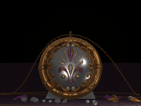 Designer Pendant with chain Modèle 3D