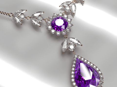Diamond Jewellery Neckless 3D Model