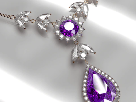 Diamond Jewellery Neckless 3D Model