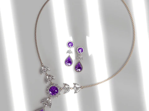 Diamond Jewellery Neckless 3D Model