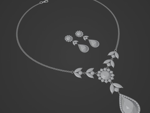 Diamond Jewellery Neckless 3D Model