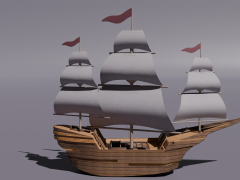 Wooden Boat Model 3D