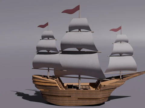 Wooden Boat 3D Model