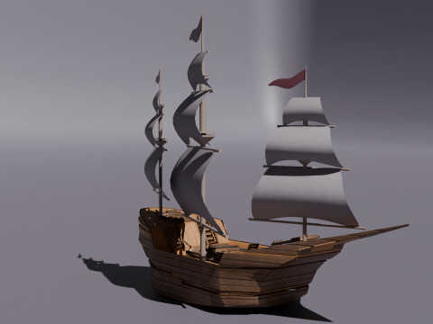 Wooden Boat Model 3D