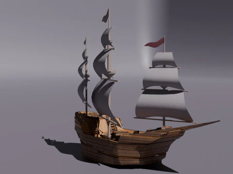 Wooden Boat 3D Model