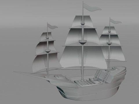 Wooden Boat Model 3D