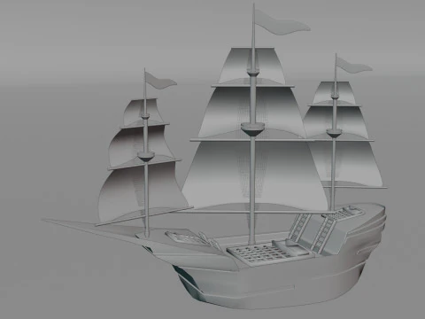 Wooden Boat 3D Model