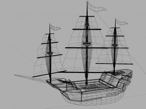 Wooden Boat Model 3D