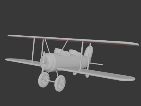 Stylized WW1plane 3D Model