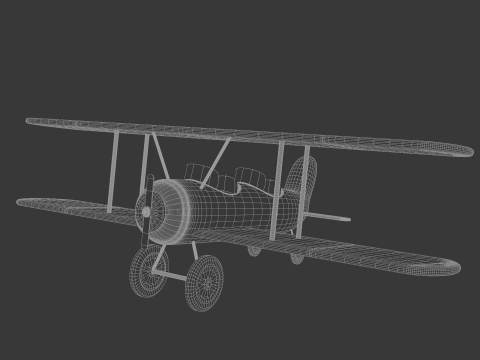 Stylized WW1plane 3D Model