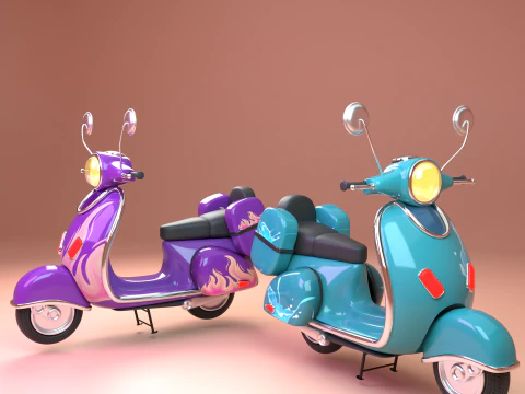 Stylized cartoon scooter 3D Model