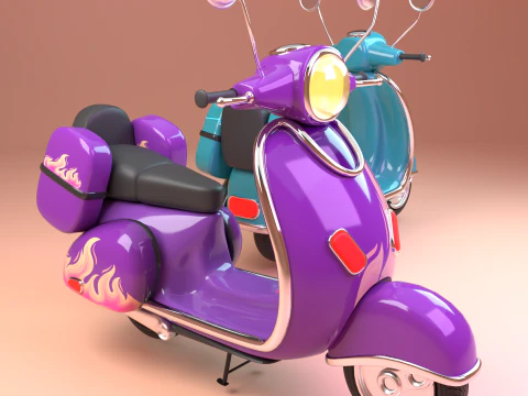 Stylized cartoon scooter 3D Model