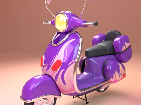 Stylized cartoon scooter 3D Model