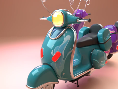 Stylized cartoon scooter 3D Model