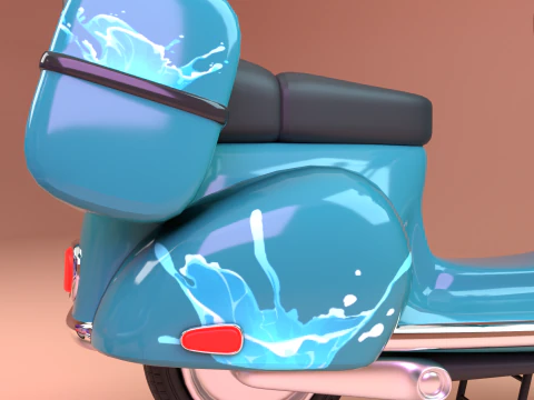 Stylized cartoon scooter 3D Model