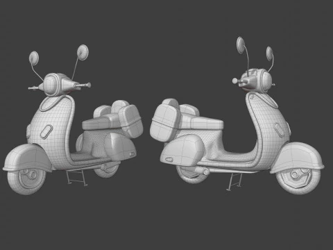 Stylized cartoon scooter 3D Model