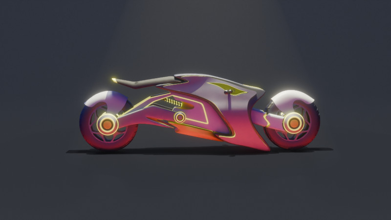 Scifi Bike 3D Model .c4d .max .obj .3ds .fbx .stl .blend 