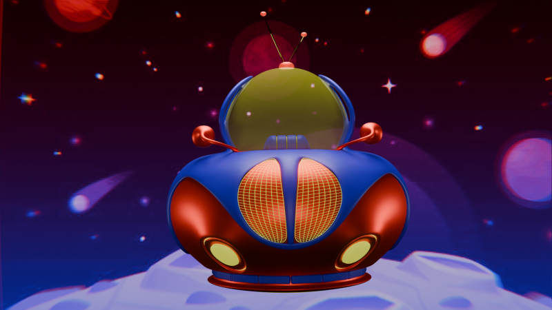 Stylized Spaceship Modèle 3D .c4d .max .obj .3ds .fbx .stl .blend 
