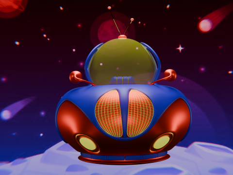 Stylized Spaceship 3D Model