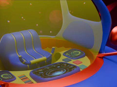 様式化された宇宙船 3Dモデル