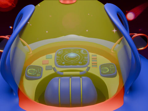 様式化された宇宙船 3Dモデル