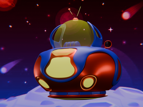 Stylized Spaceship Modèle 3D