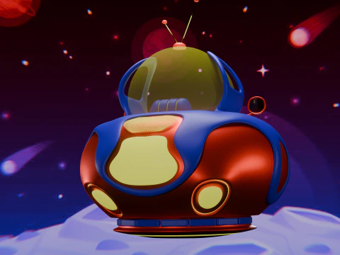 様式化された宇宙船 3Dモデル