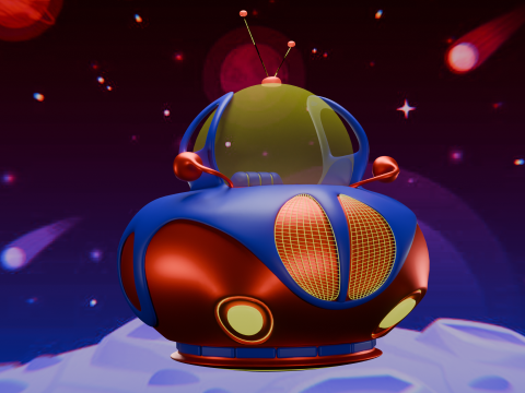 Stylized Spaceship Modèle 3D