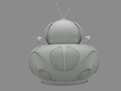 様式化された宇宙船 3Dモデル