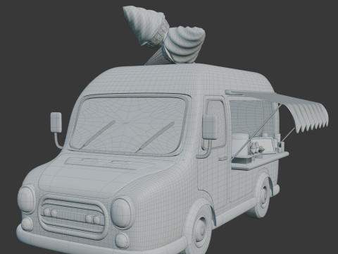 STYLIZED ICE CREAM TRUCK 3D Model