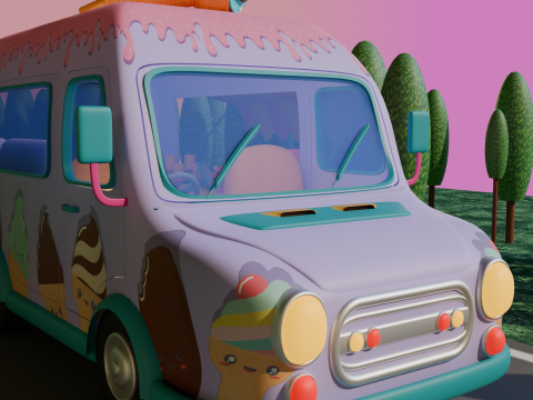 STYLIZED ICE CREAM TRUCK 3D Model