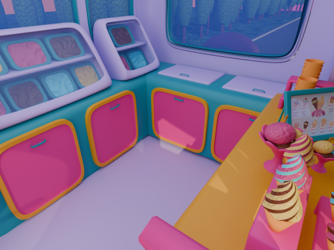 STYLIZED ICE CREAM TRUCK 3D Model