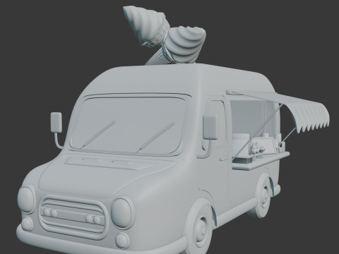 STYLIZED ICE CREAM TRUCK 3D Model