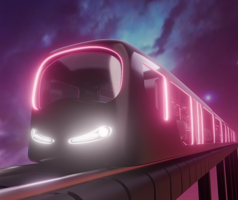 Sci-Fi Metro Train Modelo 3D .c4d .max .obj .3ds .fbx .stl .blend 