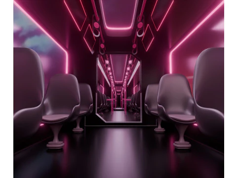 Sci-Fi Metro Train 3D Model