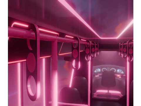 Sci-Fi Metro Train 3D Model