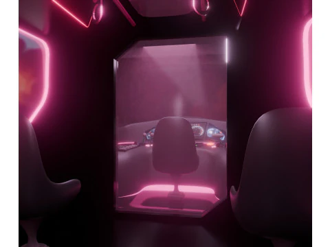 Sci-Fi Metro Train 3D Model